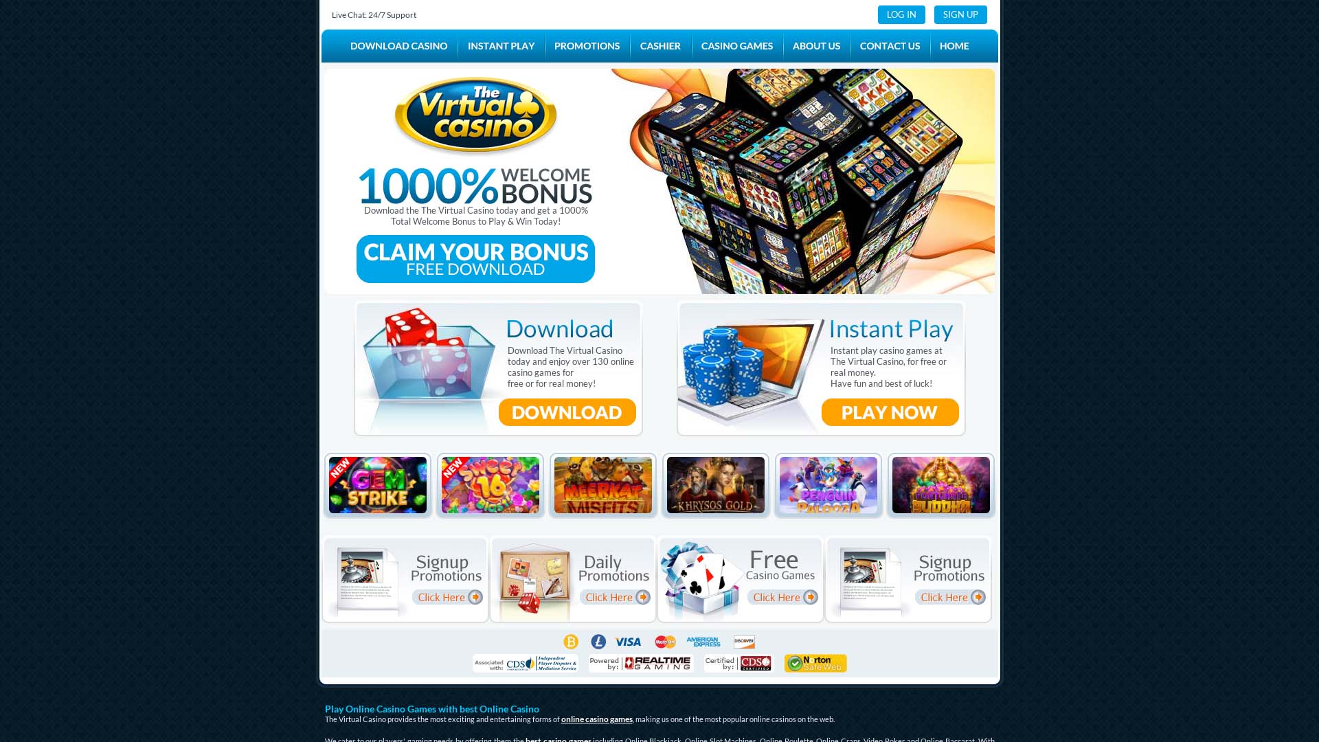 Screenshot of Virtual Casino taken in 2025