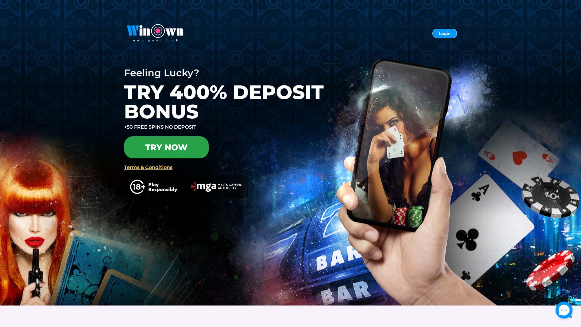 Screenshot of Winown Casino taken in 2025