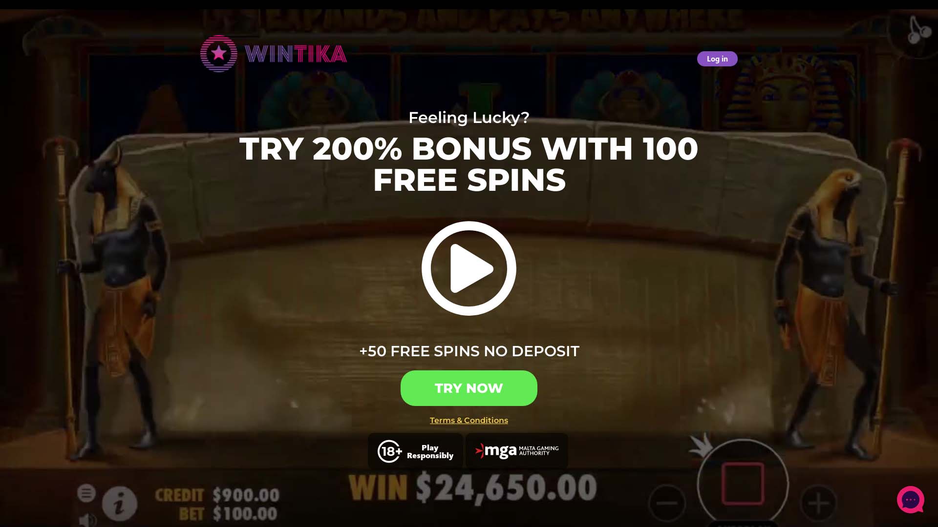 Screenshot of Wintika Casino taken in 2025